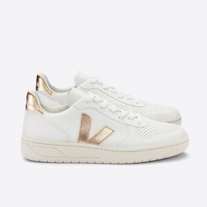 Veja - V-10 Bicolor Metallic Low-Top Sneakers